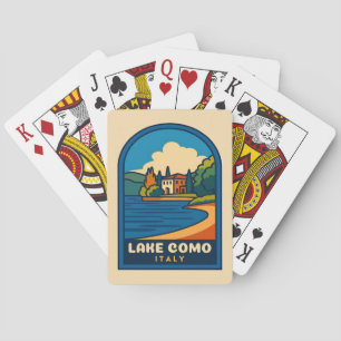 Retro Vintage Travel Lake Como Italy Landscape Playing Cards