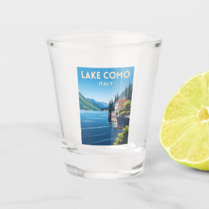 Retro Vintage Travel Lake Como Italy Landscape Shot Glass