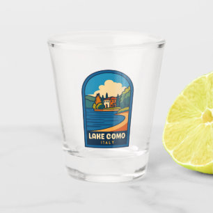 Retro Vintage Travel Lake Como Italy Landscape Shot Glass