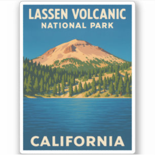 Retro Vintage Travel Lassen Volcanic National Park