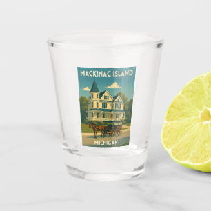 Retro Vintage Travel Mackinac Island Michigan Shot Glass
