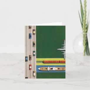 Retro Vintage Travel Modes Trip Blank Note Card