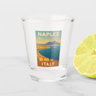Retro Vintage Travel Naples Italy Scenic Coastline Shot Glass