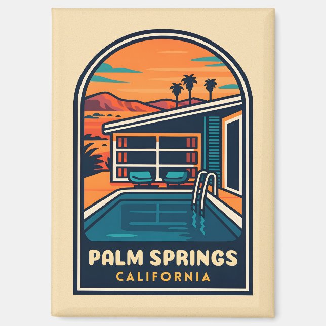 Retro Vintage Travel Palm Springs California Magnet (Front)