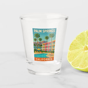Retro Vintage Travel Palm Springs California Motel Shot Glass