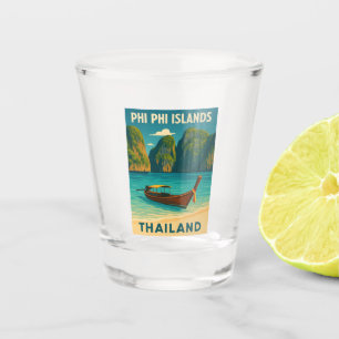 Retro Vintage Travel Phi Phi Islands Thailand Shot Glass
