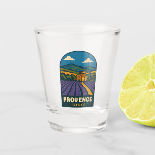 Retro Vintage Travel Provence France Landscape Shot Glass
