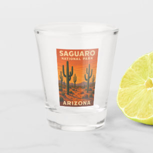 Retro Vintage Travel Saguaro National Park Arizona Shot Glass