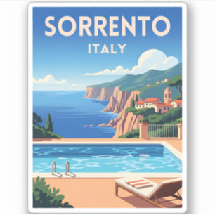 Retro Vintage Travel Sorrento Italy Coastal Scenic