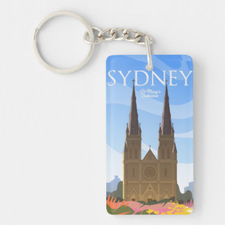 retro vintage travel souvenir Sydney Australia Key Ring