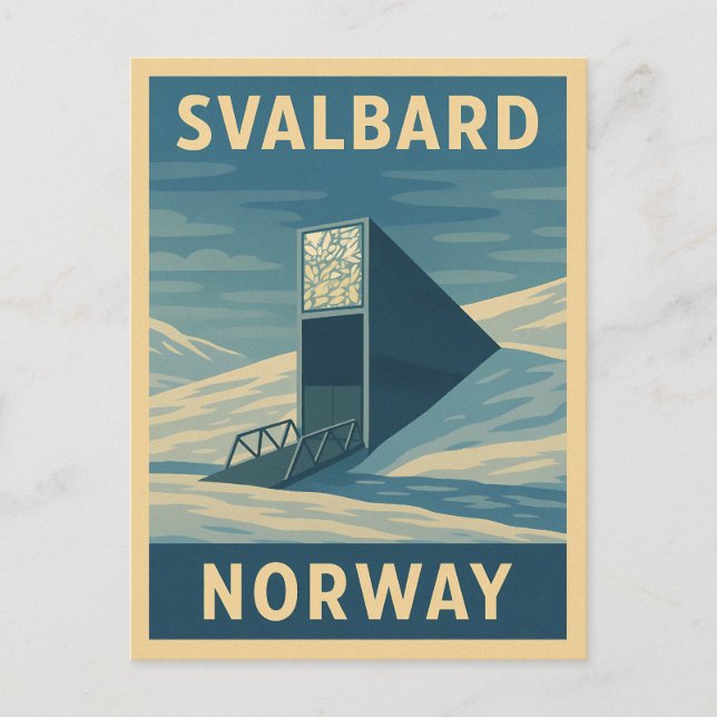 Retro Vintage Travel Svalbard Norway Landscape Postcard (Front)