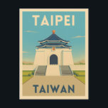 Retro Vintage Travel Taipei Taiwan Monument  Postcard<br><div class="desc">Celebrate the cultural heart of Taipei with this vintage travel-inspired postcard featuring the Chiang Kai-shek Memorial Hall. Capturing the iconic monument in classic retro style,  this piece is perfect for travelers,  architecture lovers,  and fans of vintage travel aesthetics.</div>
