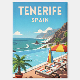 Retro Vintage Travel Tenerife Spain Seaside Coast Magnet