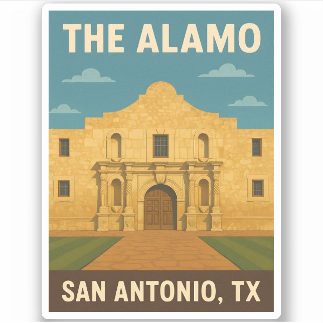 Retro Vintage Travel The Alamo San Antonio Texas (Front)