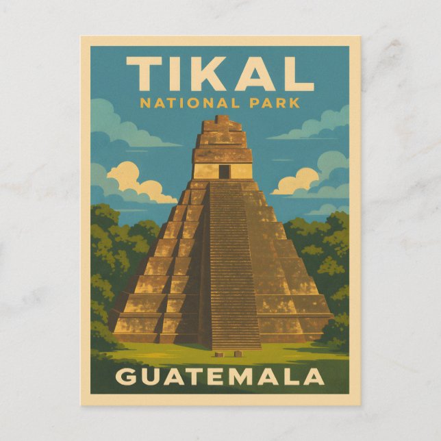 Retro Vintage Travel Tikal National Park Guatemala Postcard (Front)