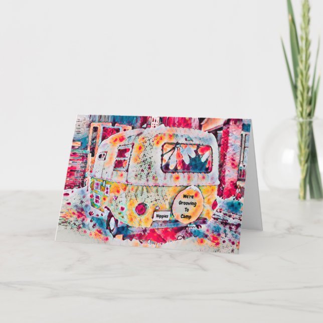 Retro Vintage Travel Trailer Camper Moving Announcement (Front)