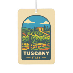 Retro Vintage Travel Tuscany Italy Vineyard Car Air Freshener
