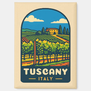 Retro Vintage Travel Tuscany Italy Vineyard  Magnet