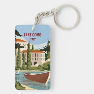 retro vintage travel vacation italy lake como key ring