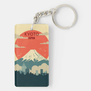 retro vintage travel vacation kyoto Japan  Key Ring
