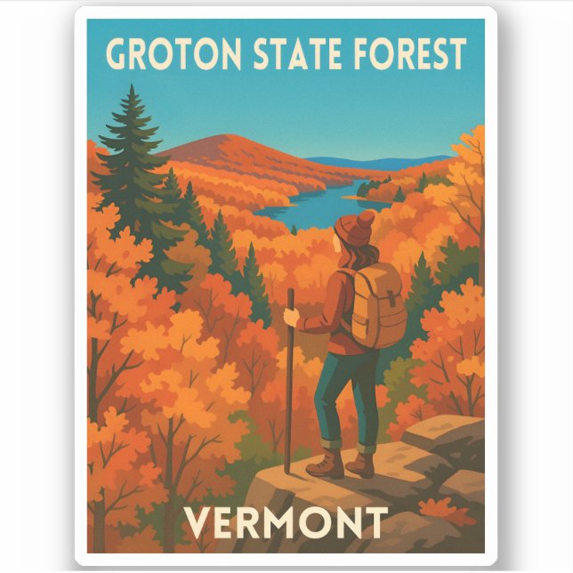 Retro Vintage Travel Vermont Groton State Forest (Front)