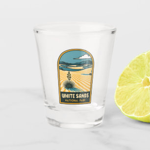 Retro Vintage Travel White Sands National Park Shot Glass