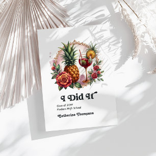 Retro Vintage Tropical Graduation Photo Announcement