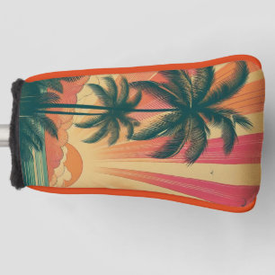 Retro/vintage tropical/Hawaiian sunset Golf Head Cover