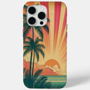 Retro/vintage tropical/Hawaiian sunset iPhone 15 Pro Max Case