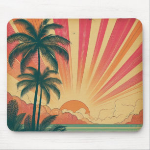 Retro/vintage tropical/Hawaiian sunset  Mouse Pad