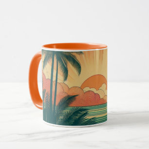 Retro/vintage tropical/Hawaiian sunset Mug