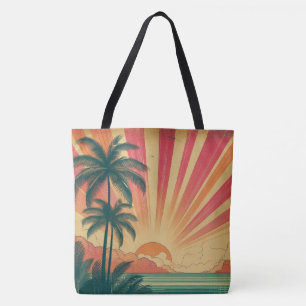 Retro/vintage tropical/Hawaiian sunset  Tote Bag
