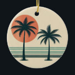 Retro/vintage tropical palms tree ceramic tree decoration<br><div class="desc">.</div>