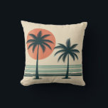 Retro/vintage tropical palms tree cushion<br><div class="desc">.</div>