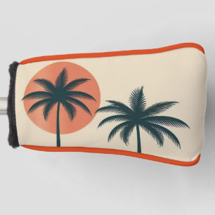 Retro/vintage tropical palms tree golf head cover