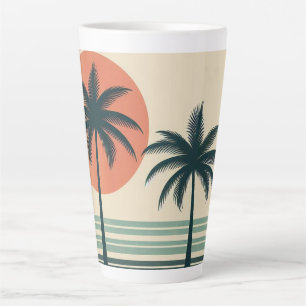 Retro/vintage tropical palms tree latte mug