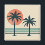 Retro/vintage tropical palms tree magnet<br><div class="desc">.</div>