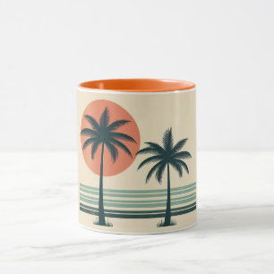 Retro/vintage tropical palms tree mug