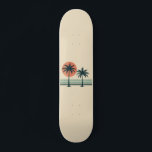 Retro/vintage tropical palms tree skateboard<br><div class="desc">.</div>