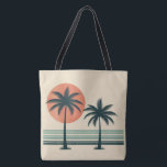 Retro/vintage tropical palms tree tote bag<br><div class="desc">.</div>