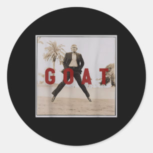 Retro Vintage Trump Goat Middle Finger Felon Classic Round Sticker