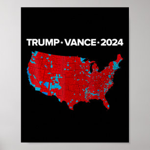 Retro Vintage Trump Vance 2024 Electoral Map 1  Poster