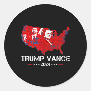 Retro Vintage Trump Vance 2024 We The People Elect Classic Round Sticker