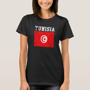 Retro Vintage Tunisia Flag Tunisian Roots T-Shirt