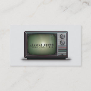 Retro Vintage Tv illustration Business Card