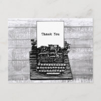 Retro Vintage Typewriter Grey Wood Black White