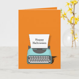 Retro Vintage Typewriter Happy Halloween Card