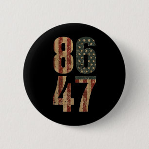 Retro Vintage Usa Flag 86 47 Anti Trump _1  6 Cm Round Badge