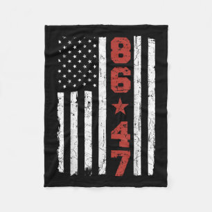Retro Vintage Usa Flag 86 47 Anti Trump  Fleece Blanket