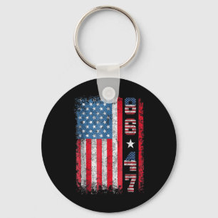 Retro Vintage Usa Flag 86 47 Anti Trump  Key Ring
